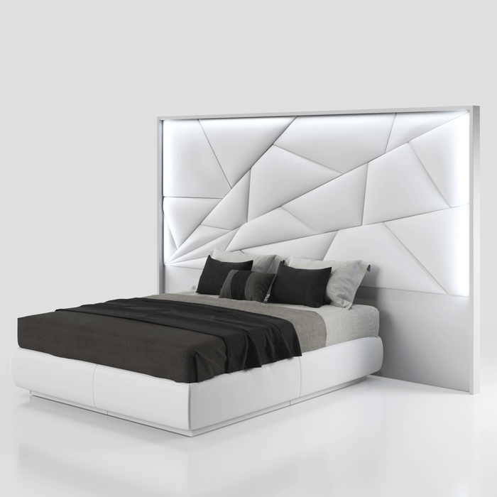 ESF Furniture - Majesty Eastern King Bed w/light in White - MAJESTYKS - GreatFurnitureDeal