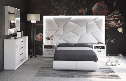 ESF Furniture - Majesty 5 Piece Queen Bedroom w/light and Carmen Cases - MAJESTYQS-5SET-CARMEN - GreatFurnitureDeal