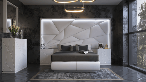 ESF Furniture - Majesty 5 Piece King Bedroom w/light and Kiu Cases - MAJESTYKS-5SET-KIU - GreatFurnitureDeal