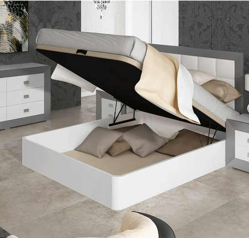 ESF Furniture - Margo 2 Piece Twin Size Storage Bedroom Set in White/Grey - MARGOTSBED-2SET - GreatFurnitureDeal