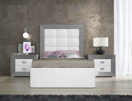 ESF Furniture - Margo 2 Piece Twin Size Storage Bedroom Set in White/Grey - MARGOTSBED-2SET - GreatFurnitureDeal
