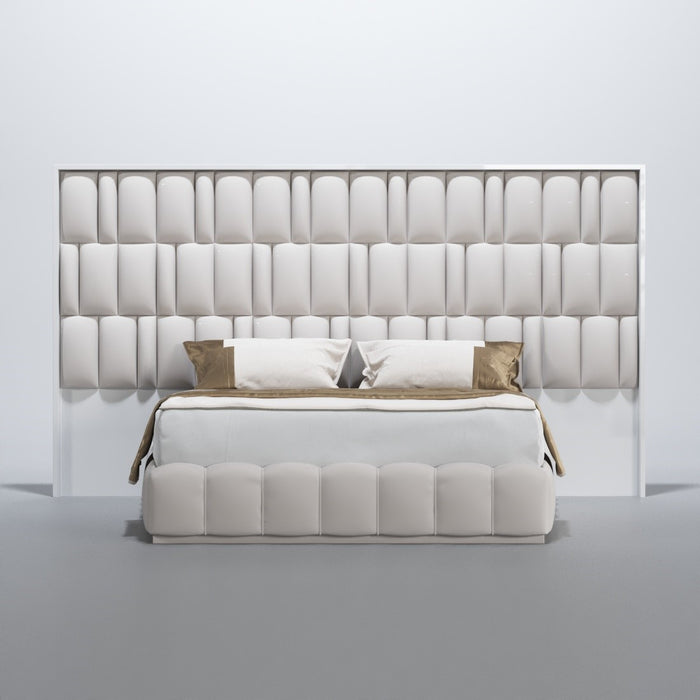 ESF FURNITURE - Orion 5 Piece King Size Bedroom Set in White with Light - ORIONKS-5SET