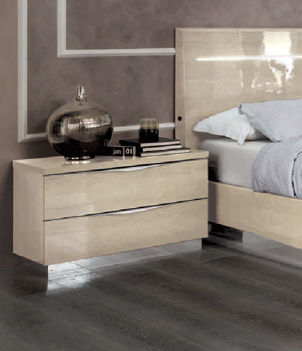 ESF Furniture - Camelgroup Italy Legno 5 Piece Queen Bedroom Set Ivory - PLATINUMQSBEIGE-5SET