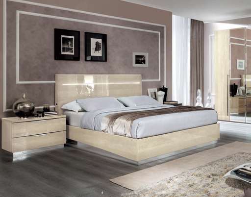 ESF Furniture - Camelgroup Italy Legno 3 Piece Queen Bedroom Set Ivory - PLATINUMQSBEIGE-3SET - GreatFurnitureDeal