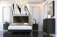 ESF Furniture - Franco Spain Wave King Size Bed w/ Light in Dark Grey - WAVEKSBEDGREY - GreatFurnitureDeal