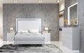 ESF Furniture - Franco Spain Wave 5 Piece King Bedroom Set in White - WAVEKSBEDWHITE-5SET - GreatFurnitureDeal