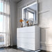 ESF Furniture - Franco Spain Wave Single Dresser w/light in White - WAVESINGLEDRESSEWHIT - GreatFurnitureDeal