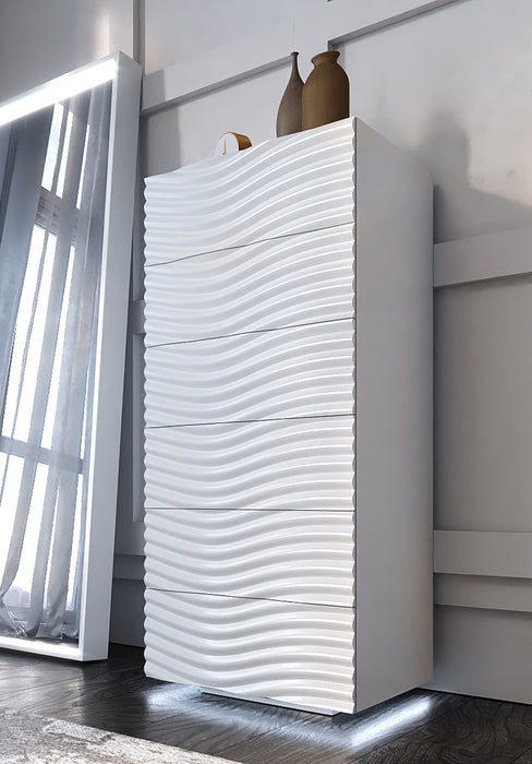 ESF Furniture - Franco Spain Wave Chest in White - WAVECHESTWHITE