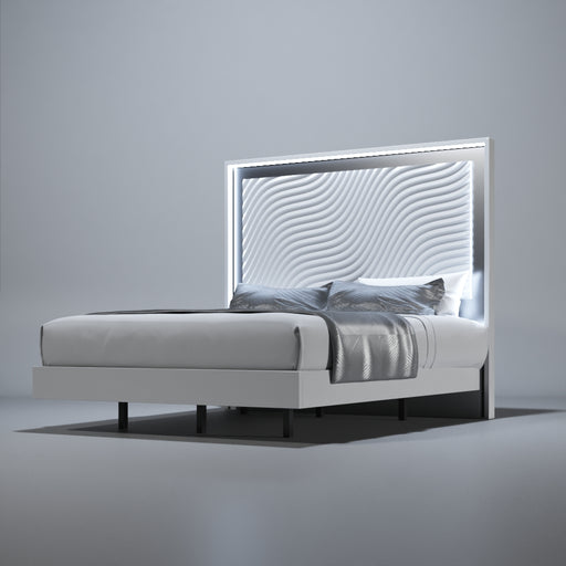 ESF Furniture - Franco Spain Wave 3 Piece King Bedroom Set in White - WAVEKSBEDWHITE-3SET - GreatFurnitureDeal