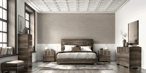 ESF Furniture - Status Italy Kamea 5 Piece Queen Bedroom Set in Vintage Oak - KAMEAQS-5SET - GreatFurnitureDeal