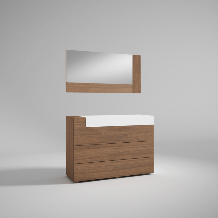 ESF Furniture - Mar Single Dresser with Mirror in Natural - MARSINGLEDRESSER-M