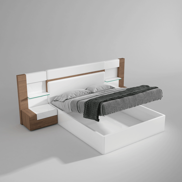 ESF Furniture - Mar 6 Piece Queen Storage Bedroom Set in Natural - MARBEDQSSTORAGE-6SET