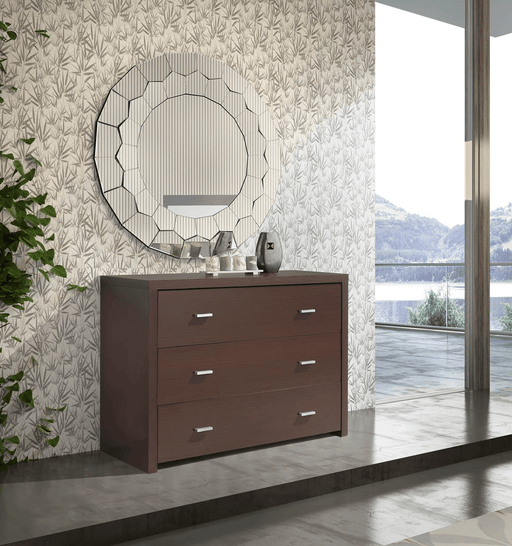 ESF Furniture - Regina Dresser with Mirror in Wenge - REGINADRESSER-MR - GreatFurnitureDeal