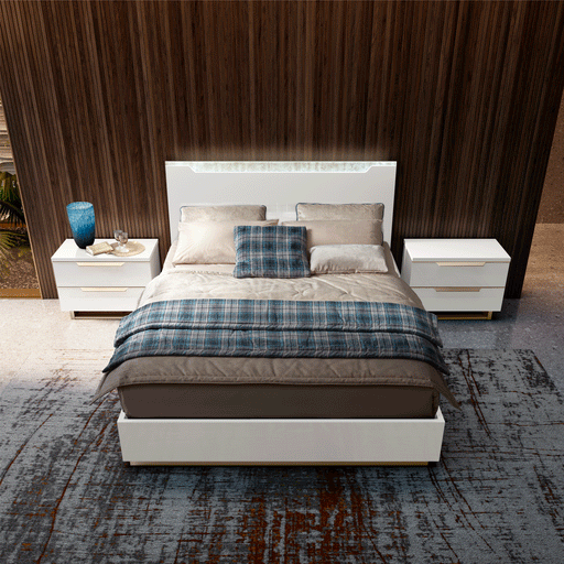 ESF Furniture - Smart 3 Piece Queen Bedroom Set in White - SMARTQSBED-3SET - GreatFurnitureDeal