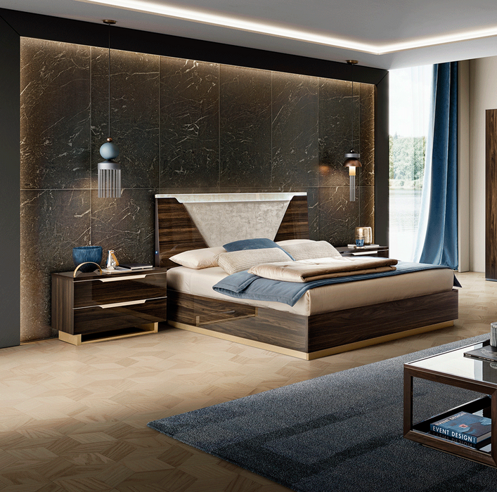 ESF Furniture - Smart 3 Piece Queen Bedroom Set in Walnut - SMARTQSWALNUT-3SET - GreatFurnitureDeal