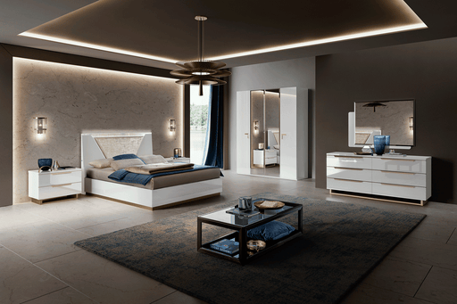 ESF Furniture - Smart Queen Size Bed in White - SMARTQSBED - GreatFurnitureDeal