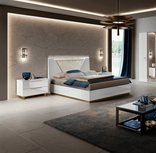 ESF Furniture - Smart 3 Piece King Bedroom Set in White - SMARTKSBED-3SET - GreatFurnitureDeal