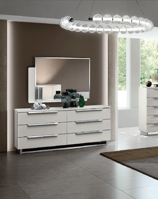 ESF Furniture - Kimera Double Dresser in White Glossy - KIMERADDR - GreatFurnitureDeal