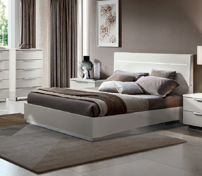 ESF Furniture - Kimera 5 Piece King Size Bedroom Set in White Glossy - KIMERAKS-5SET
