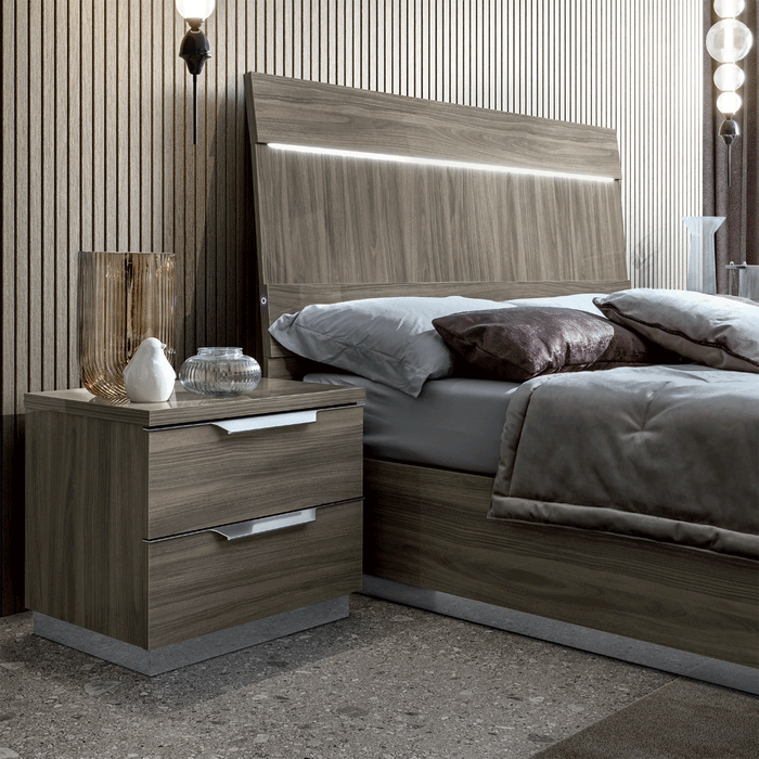 ESF FURNITURE - Kroma 5 Piece Queen Size Storage Bedroom Set in Grey - KROMASTORAGEQS-5SET