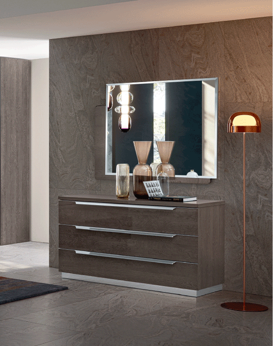 ESF FURNITURE - Kroma Single Dresser with Mirror in Grey - KROMASDRESSER-MR - GreatFurnitureDeal
