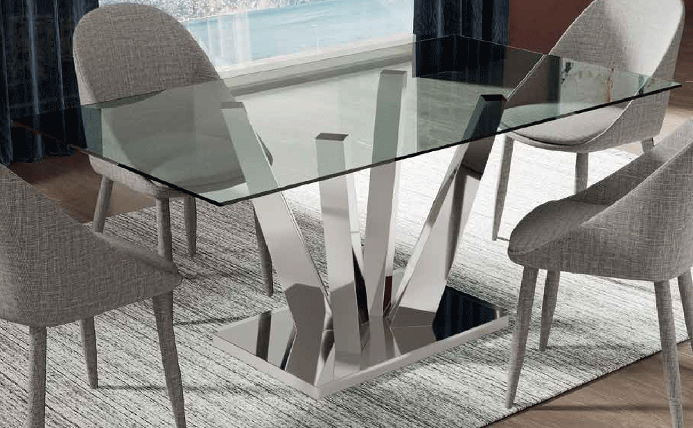 ESF Furniture - Designer Dining Table with Stainless Steel Legs - DT-300