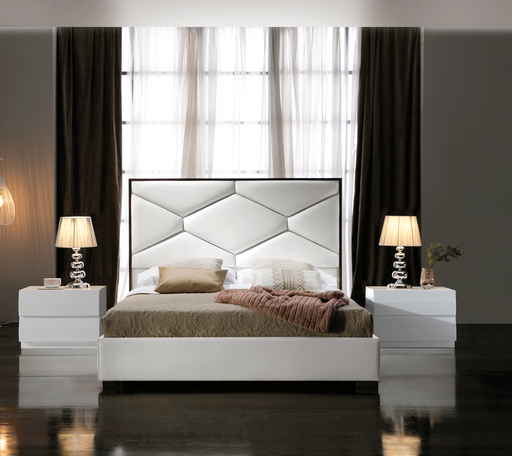 ESF Furniture - Martina 3 Piece Queen Storage Bedroom Set in White - MARTINABEDQSWHITE-3SET - GreatFurnitureDeal