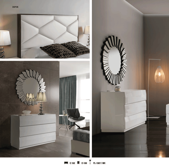 ESF Furniture - Martina 5 Piece Eastern King Storage Bedroom Set in White - MARTINABEDKSWHITE-5SET - GreatFurnitureDeal