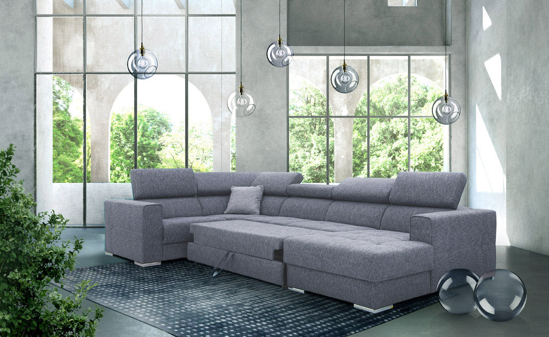 ESF FURNITURE - Quartz Sectional Right w/Electric Recliner and Bed - QUARTZSECTIONAL