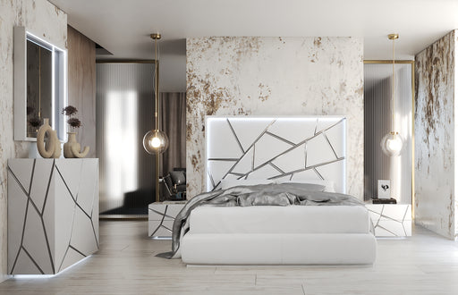 ESF Furniture - Franco Spain Gio 5 Piece Eastern King Size Bedroom Set in White - GIOKSBED-5SET - GreatFurnitureDeal