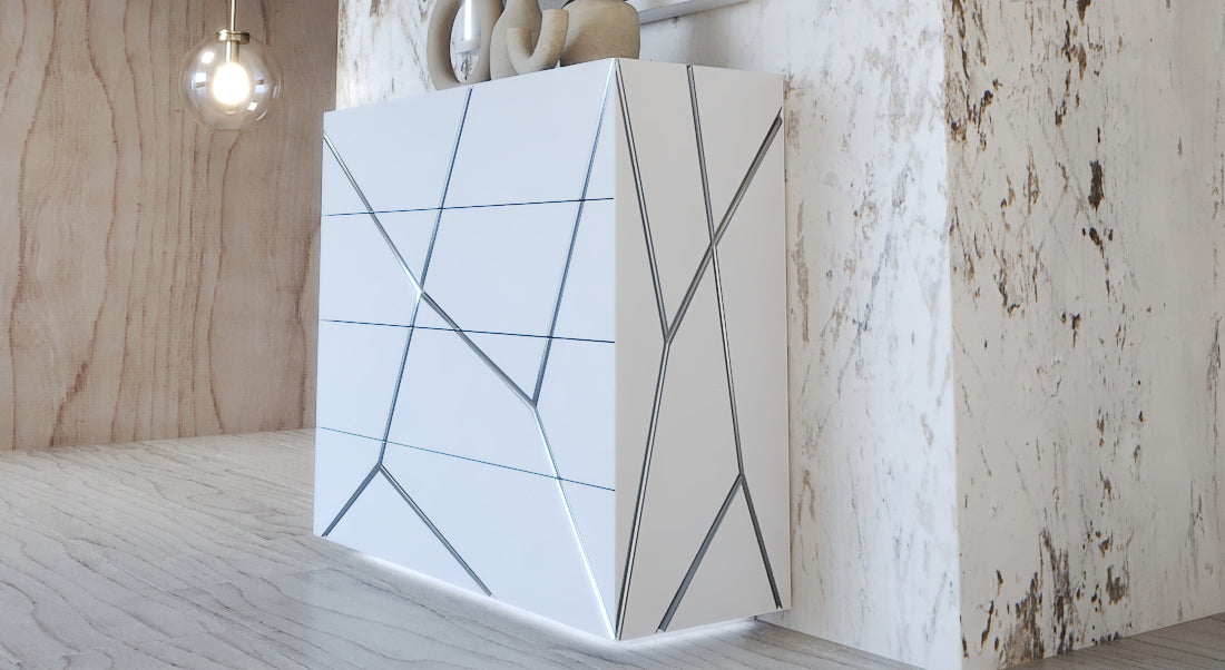 ESF Furniture - Franco Spain Gio 4 Drawers Single Dresser in White - GIOSDRESSER