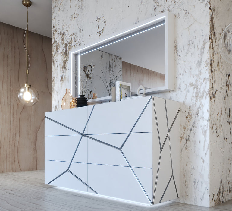 ESF Furniture - Franco Spain Gio 6 Drawers Double Dresser in White - GIODDRESSER