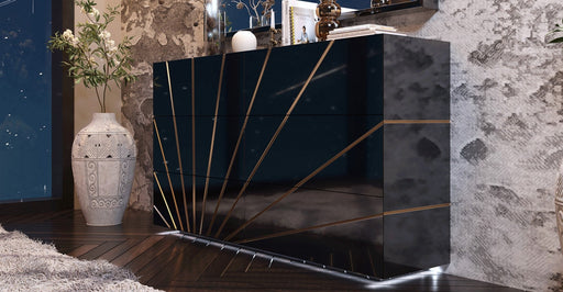 ESF Furniture - Oro 6 Drawer Double Dresser in Black - ORODDBLACK - GreatFurnitureDeal