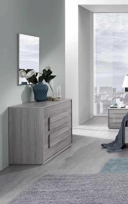 ESF Furniture - Linosa Single Dresser with Mirror in Grey Reina - LINOSASINGLEDRESSER-M - GreatFurnitureDeal