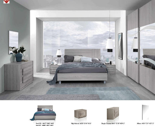 ESF Furniture - Linosa 5 Piece Queen Bedroom Set in Grey Reina - LINOSAQS-5SET - GreatFurnitureDeal