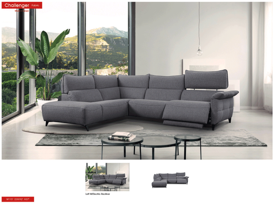 ESF FURNITURE - Challenger Sectional Left w/Electric Recliner - CHALLENGERSECTIONAL - GreatFurnitureDeal