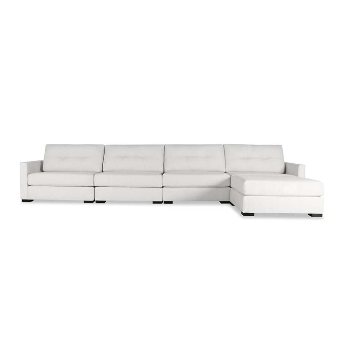 Nativa Interiors - Chester Buttoned Modular Sectional 83"D With Ottoman Off White - SEC-CHST-BTN-DP-UL2-5PC-PF-WHITE - GreatFurnitureDeal