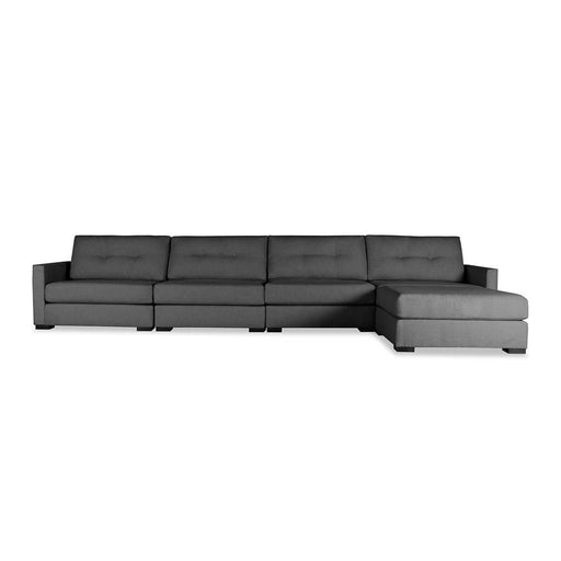 Nativa Interiors - Chester Buttoned Modular Sectional 76"D With Ottoman Charcoal - SEC-CHST-BTN-CL-UL2-5PC-PF-CHARCOAL - GreatFurnitureDeal