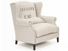Zentique - Napoleon Natural Linen / Dark Brown Oak Accent Chair - CF076 L002 A003 #25 - GreatFurnitureDeal