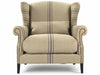 Zentique - Napoleon English Khaki Linen Blue Stripe Accent Chair - CF076 L002 A033 Blue Stripe - GreatFurnitureDeal