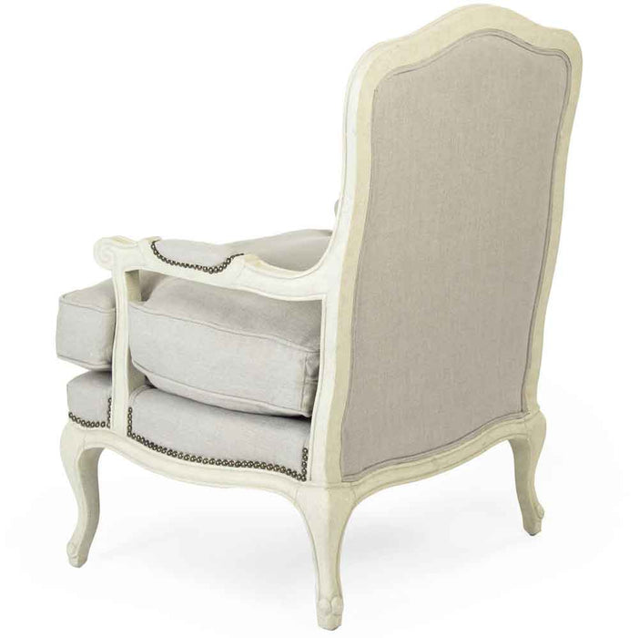 Zentique - Bastille Natural Linen Accent Chair - CFH004 309 A003 w/ Nailhead - GreatFurnitureDeal