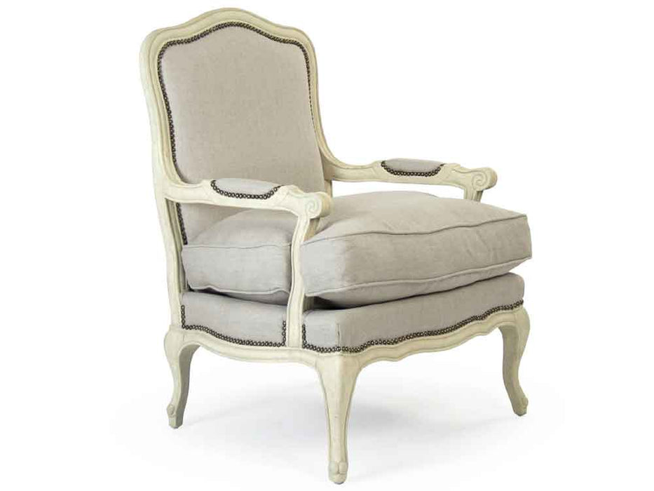 Zentique - Bastille Natural Linen Accent Chair - CFH004 309 A003 w/ Nailhead
