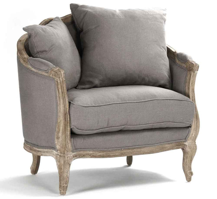 Zentique - Maison Grey Linen Accent Chair - CFH007-1 E272 A048 - GreatFurnitureDeal