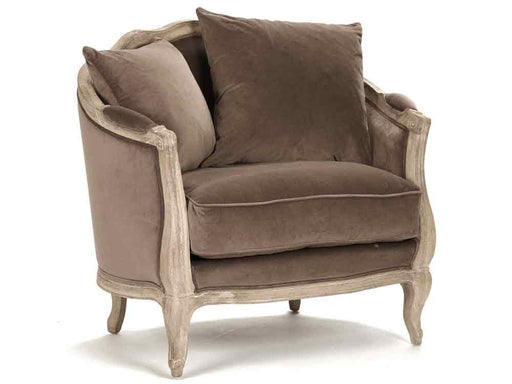 Zentique - Maison Brown Velvet Accent Chair - CFH007-1 E272 V011 - GreatFurnitureDeal