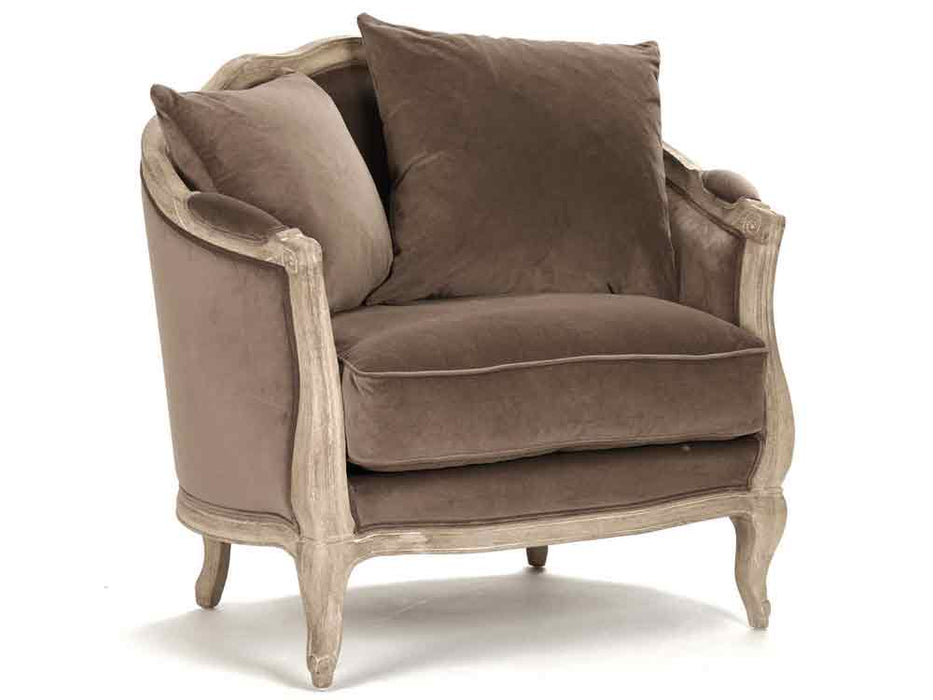 Zentique - Maison Brown Velvet Accent Chair - CFH007-1 E272 V011