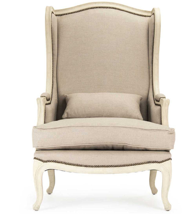 Zentique - Leon Natural Linen / Burlap Accent Chair - CFH186 309 A003/H010