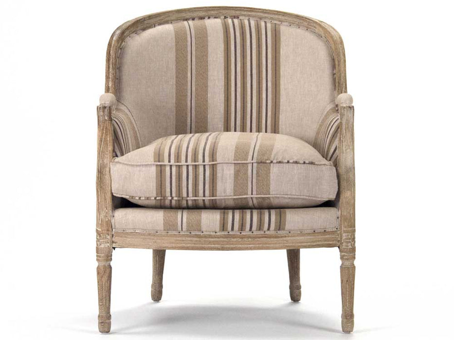 Zentique - Roland Striped Linen Accent Chair - CFH221 E272 H019/H010 - GreatFurnitureDeal