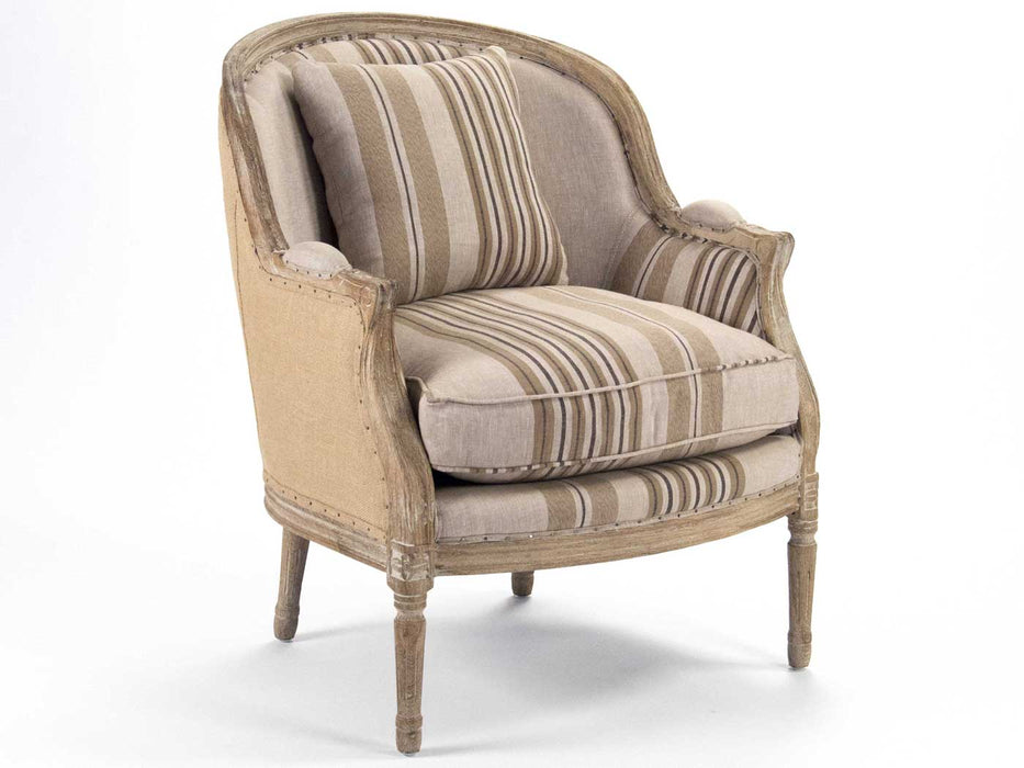 Zentique - Roland Striped Linen Accent Chair - CFH221 E272 H019/H010 - GreatFurnitureDeal