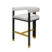 Worlds Away - Connery Modern Wooden Accent Bar Stool With White Linen Upholstery - CONNERY - GreatFurnitureDeal