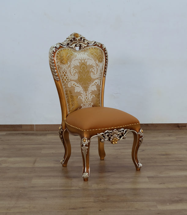 European Furniture - Saint Germain 9 Piece Luxury Dining Table Set in Light Gold & Antique Silver - 35550-9SET - GreatFurnitureDeal